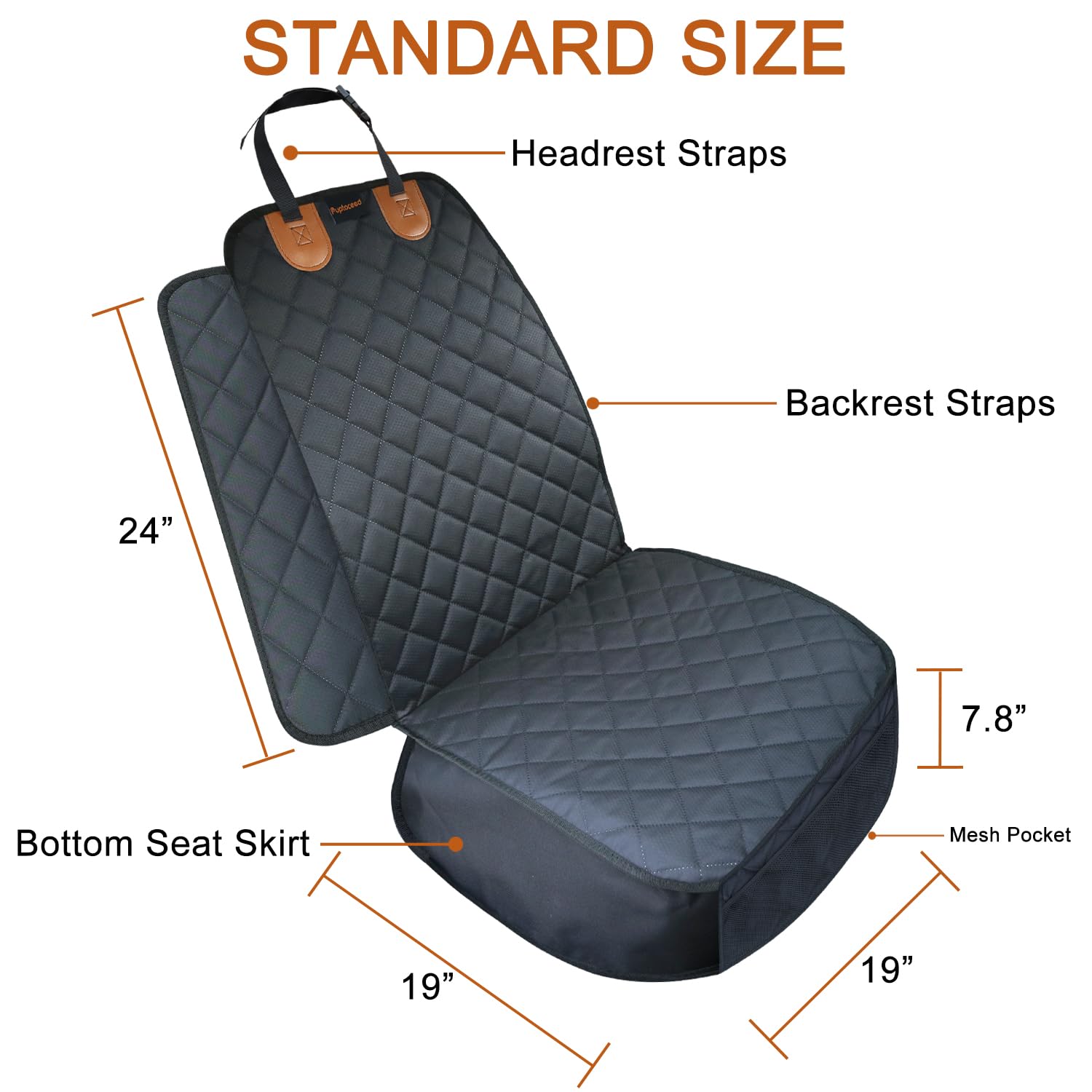 Pet Items - Funda de asiento para coche y perro, funda de asiento delantero para perro
