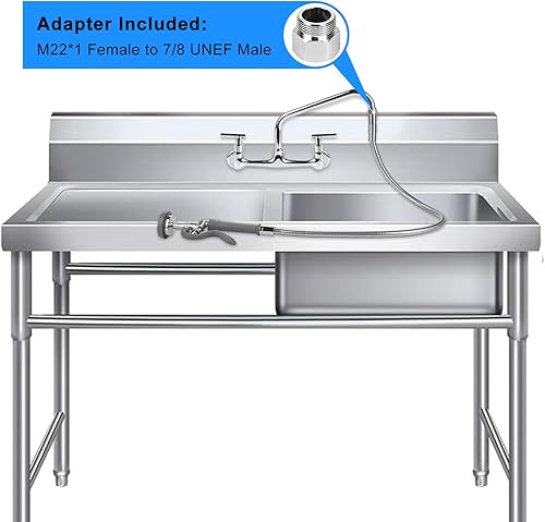 Miniatura 4 de Cabezal de válvula pulverizadora de preenjuague, grifo de cocina comercial de alta presión 1.42, cabezal rociador de preenjuague con mango para