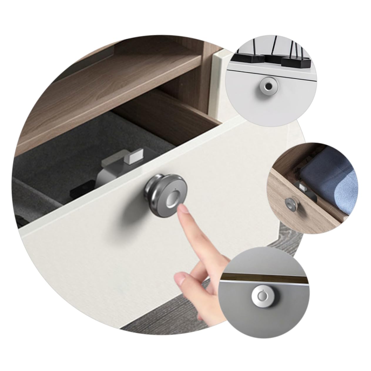 OSALADI 1pieza Cerradura De Drawer Inteligente Usb Recargable Huella Dactilar Seguridad Para Oficina y Hogar Material Durabilidad Consumo Energético