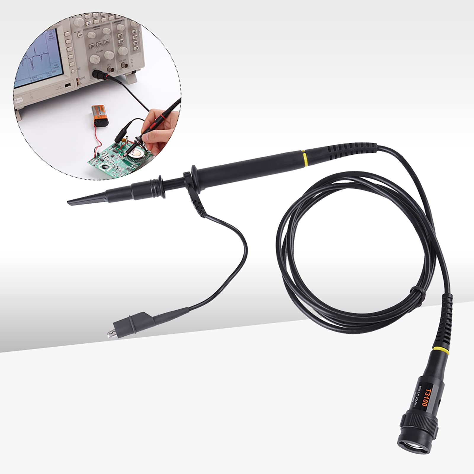 100MHz Sonda de osciloscopio - 1 pieza T3100 X100 100MHz Sonda de alto voltaje para osciloscopio Sonda de alto voltaje de para la mayoría de los osciloscopios