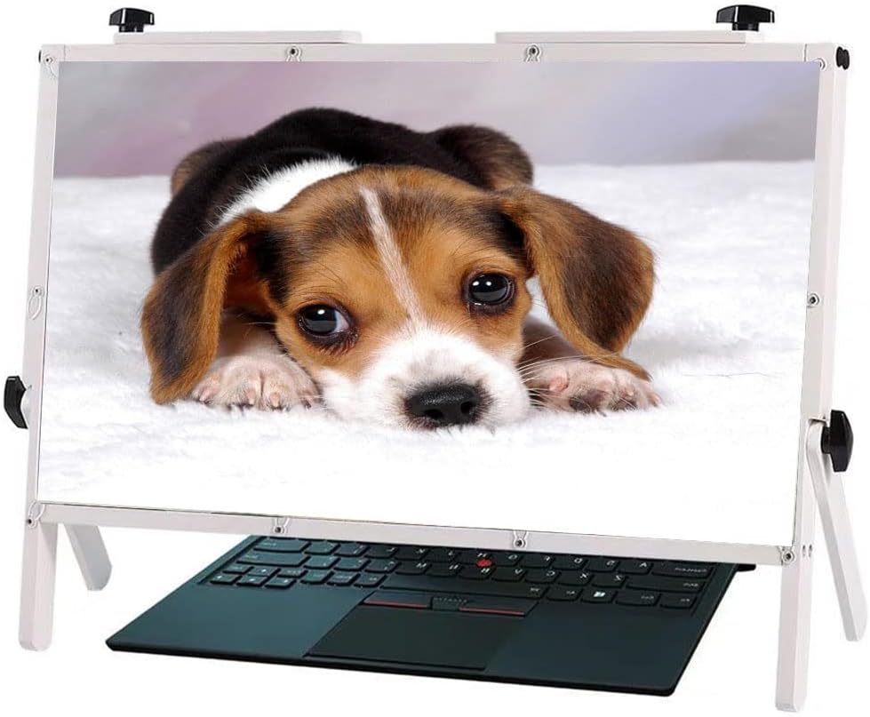 Laptop Screen Magnifier - 22 Inch Foldable Stand with Magnifying Glass for Computers and Phones - Compatible with 15 to 20 Inch Devices - Ideal Gift for Students and Professionals