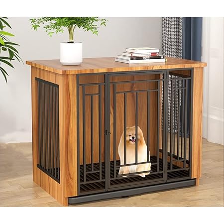 Amazon 犬ケージ 小型犬 木製 中型犬 トイレ分離 ペットケージ犬小屋 組立 81 53 66cm ブラック Olmmt ケージ 通販