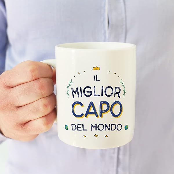 Mugffins Tazza in ceramica per CAPO uomo 11 oz / 350 ml - In italiano - Miglior del Mondo - Idea regalo per compleanno, anniversario, natale, laurea - 5