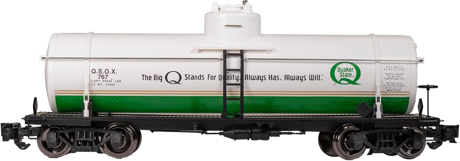 Bachmann Trains - 1:29 Scale Single Dome Tank Cars - Quaker State #767 - Large G Scale