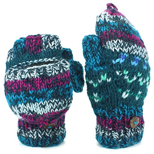 Guantes de lana de punto Shooter mitones space dye sin dedos con forro polar