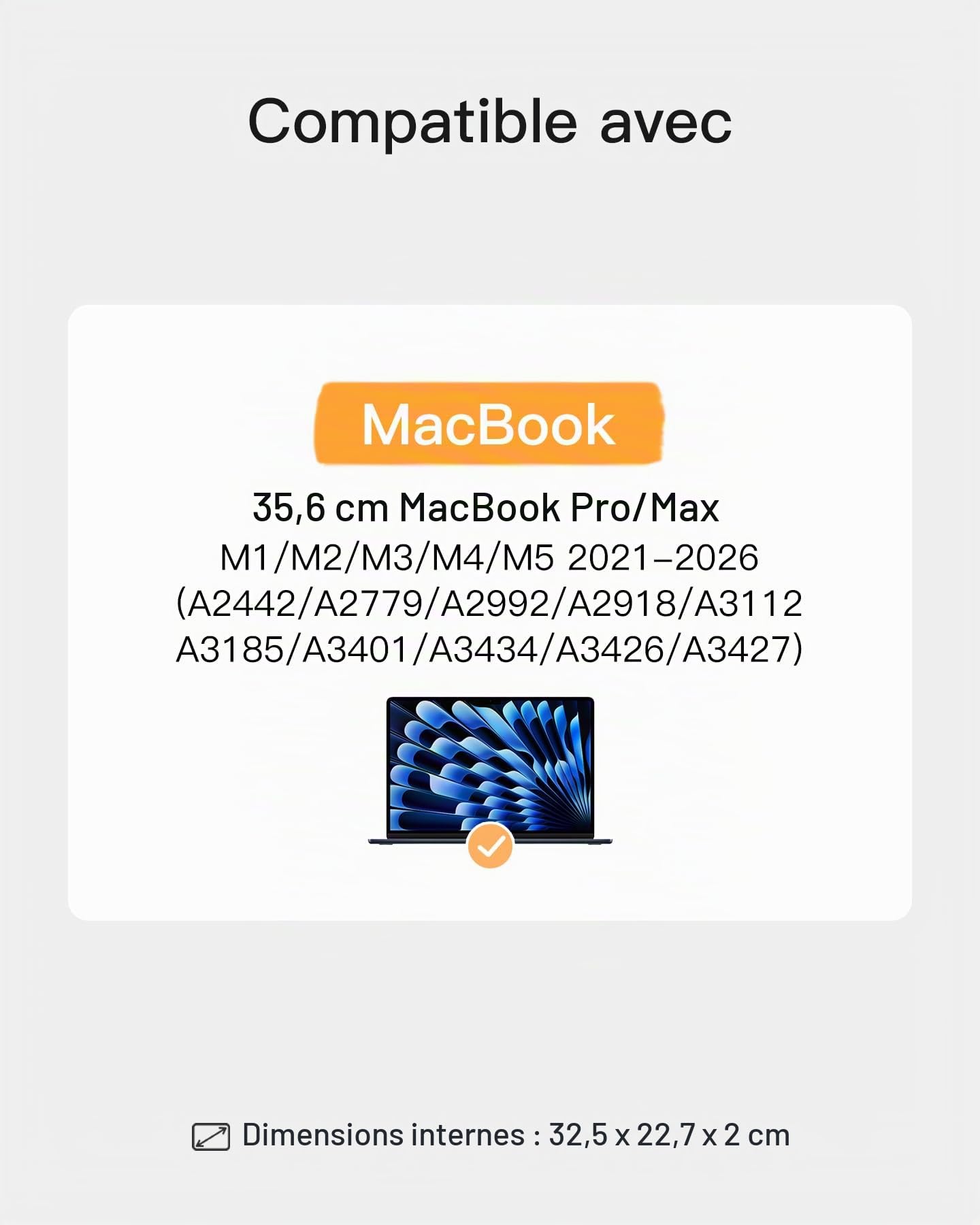 Inateck 360° Protection Housse Compatible 14 Pouces MacBook Pro M5/M4/M3/M2/M1 Pro/Max 2026-2021