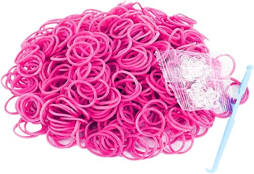 Vista 21 de Kit de 3000 bandas de goma de telar con 75 clips, 5 ganchos, kit de fabricación de pulseras de primera calidad para niños, tejer, regalo