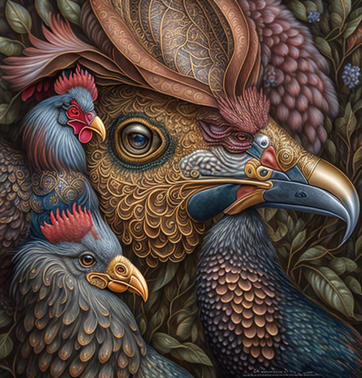 Poster coq toile 50x70cm pour habiller un mur vide sans cadre