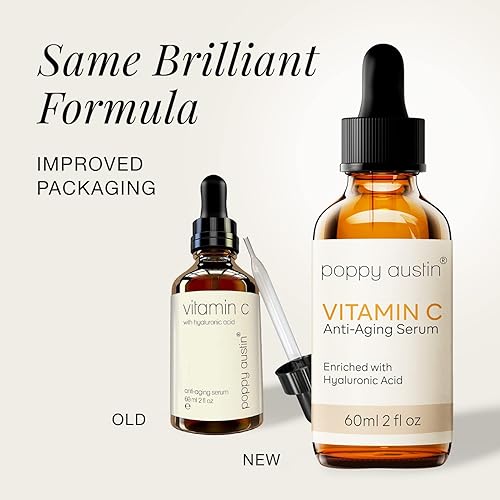 Miniatura 2 de Poppy Austin Suero facial de vitamina C con ácido hialurónico de 1 oz, suero facial vitamina C, vitamina C para suero facial para mujeres, aceite de