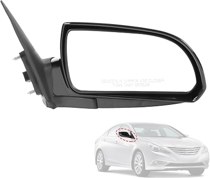 Door Mirror Right Passenger Side Replacement For Hyundai Sonata 2006-2010 | 5PINS, Black, Replace 87620-0A000