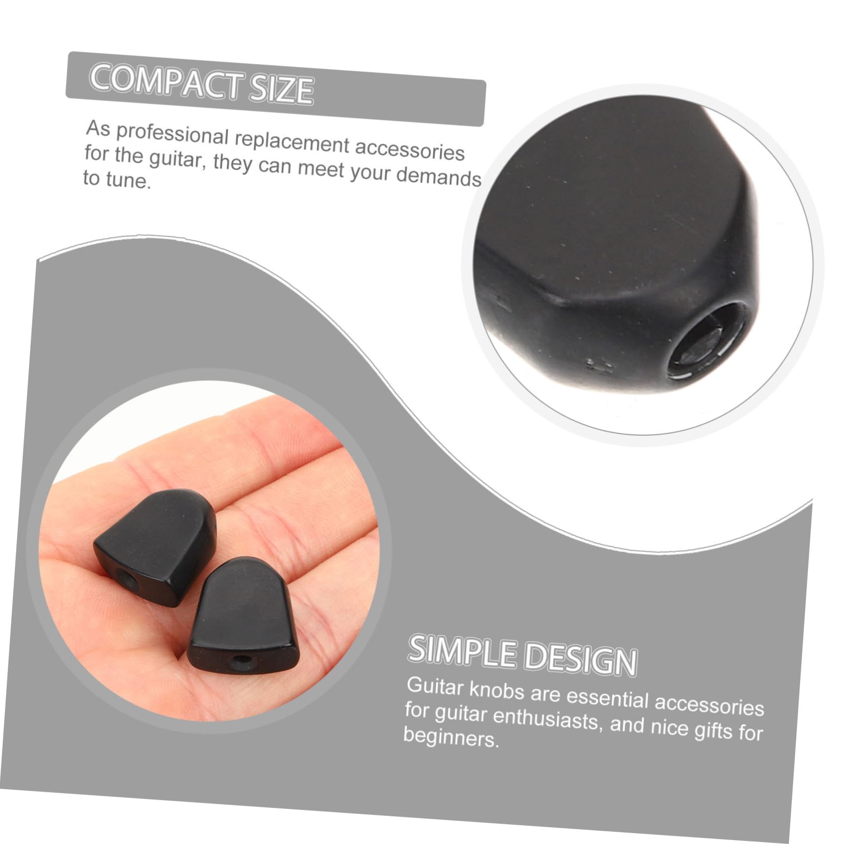 Toyvian 1 Set Guitar Accessories Electric Guitar Tuner Instrument Tuner Knobs Guitar Tuners Tuning File Control Head Tuner Guitar Cap Handle Locking Tuners 3x3 Acrylic Black