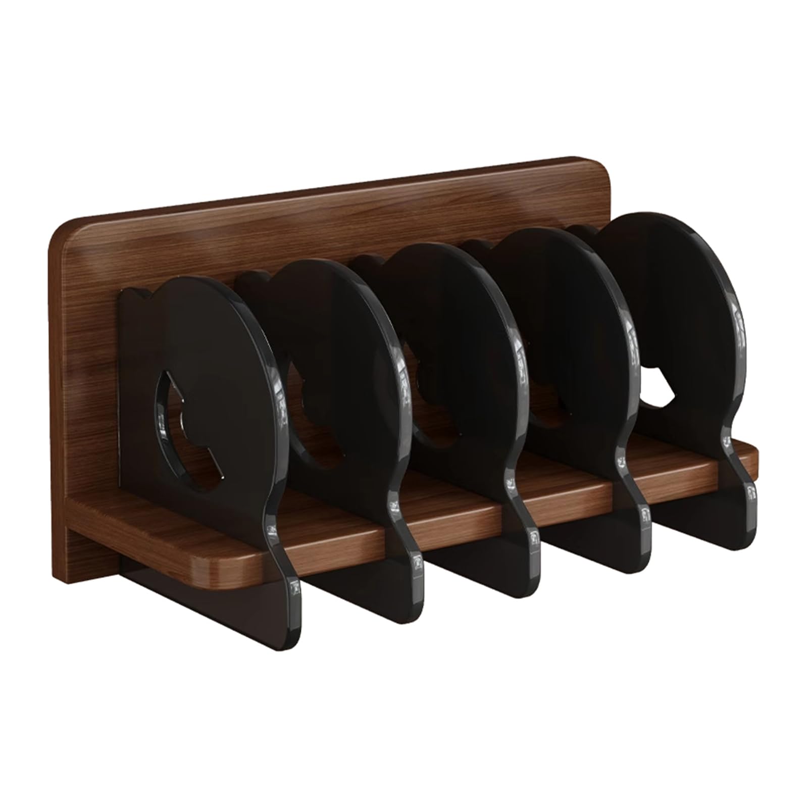 Qusinfc Acrylic Wood Display Shelf with Removable Partitions for Home Space Saving DVDs Storage Planner
