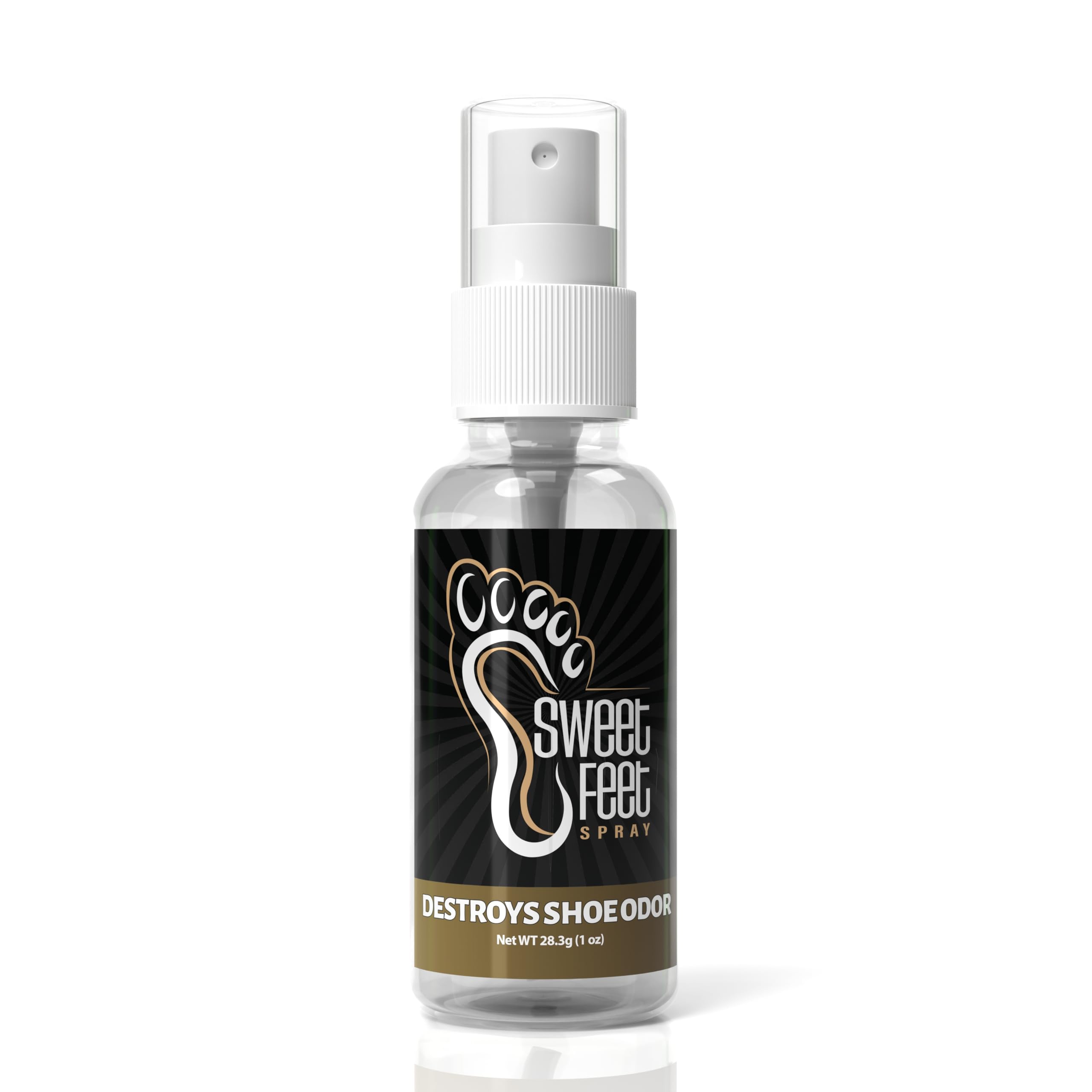 Espray para zapatos con aroma fresco Sweet Feet – 1 oz (tamaño de viaje) – Bruma de secado rápido para zapatillas deportivas, botines, bolsas de gimnasio y más – Apto para TSA