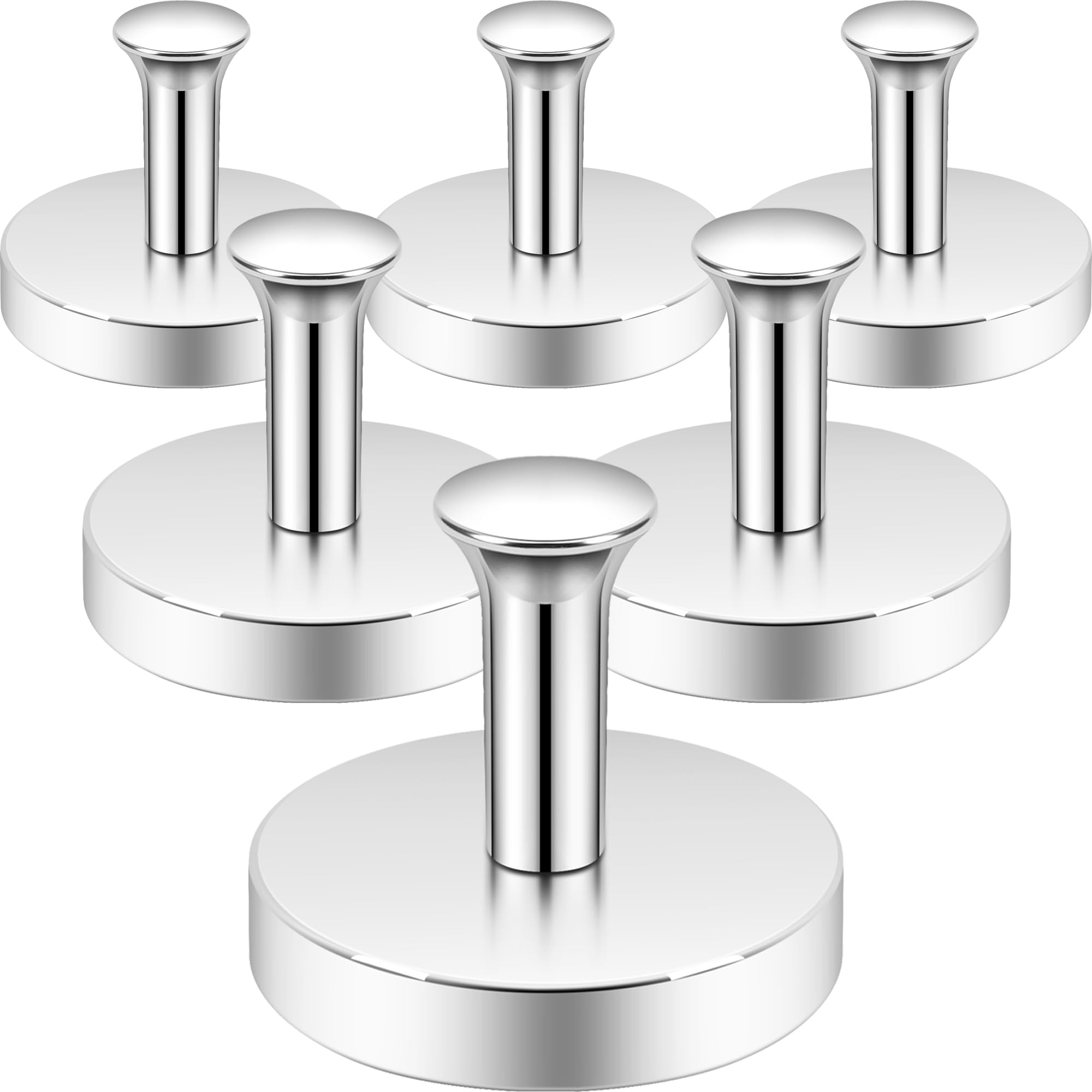 Neosmuk Magnetic Hook,130lb Strong Extra Heavy Duty Magnet Hooks,Magnetic Wreath Hanger/Holder for Metal Doors,Coat, Purse,Towel,Stocking,Cruise Cabin,Silver,6 Pack