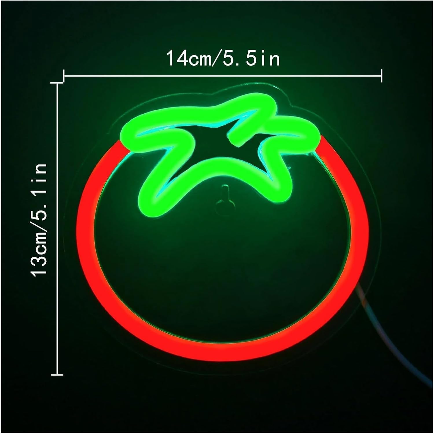 Insegne al neon decorative Insegna Pesca Frutta Pera Peperoncino Luce LED Graziosa decorazione con interruttore 14cmx13cm