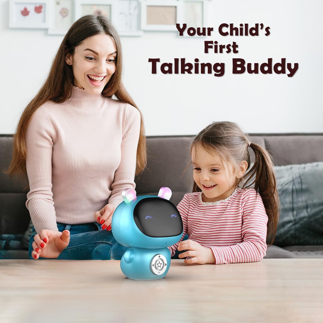 ToboToons Storybot | Robot Toy for Babies, Toddlers & Kids | USB Rechargeable Type-C & In-built Music | Popular Bedtime Stories, Rhymes & Songs | Best Gift for Boys & Girls 6+ Months (Sky Blue) 4
