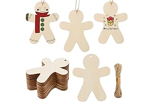 36 Unfinished Wooden Gingerbread Cutouts for DIY Crafts