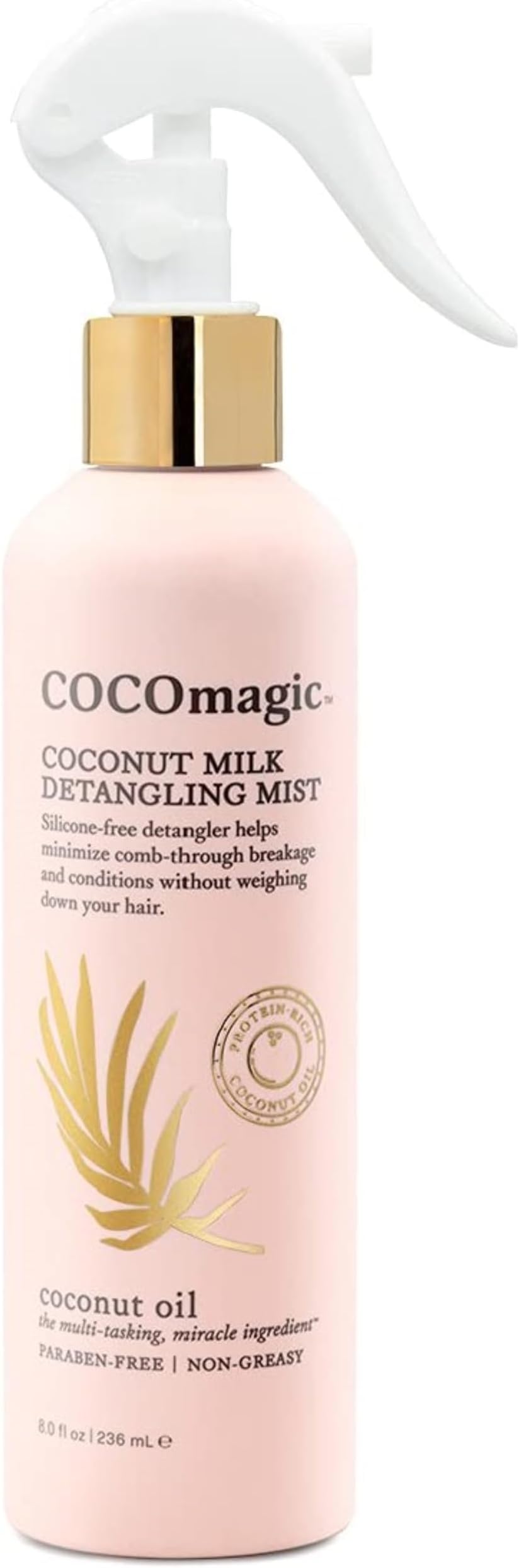 Cocomagic Coconut Milk Detangling Mist | Extra Moisturizing Leave-in Detangler | Restore Vibrancy and Boost Shine | Non-Greasy Formula | Paraben Free (8 oz)
