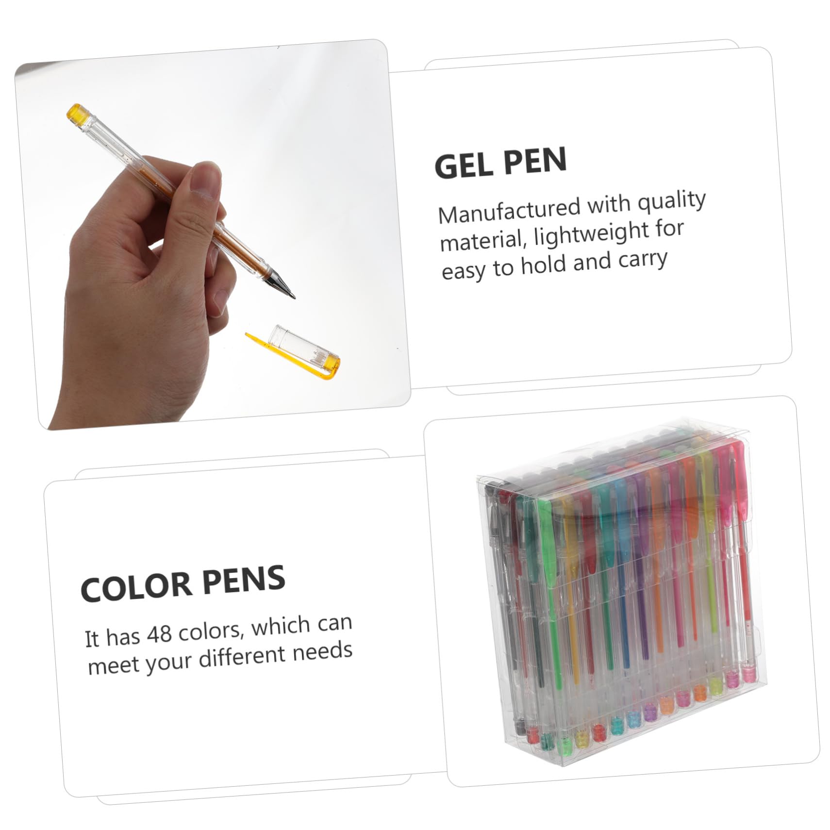COHEALI Colors Neon Glitter Gel Ink Pen Refills For Coloring Books