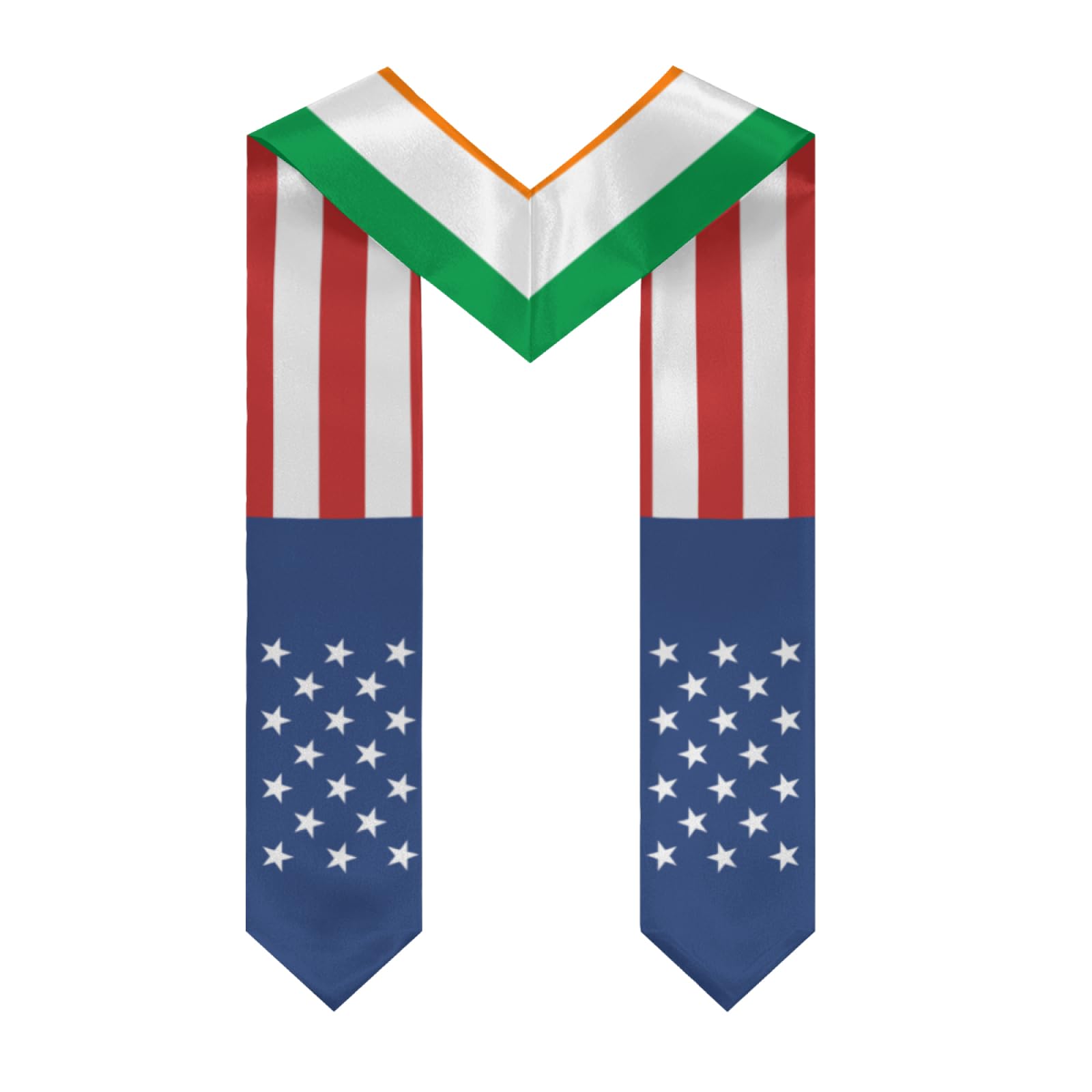 Ireland Irish Flag Graduation Stole Sash Shawl for Men Women Thickened V-Neck Scarf Double-sided for International Students Teachers Study Aboard Graduate Gift 72 inches Unisex