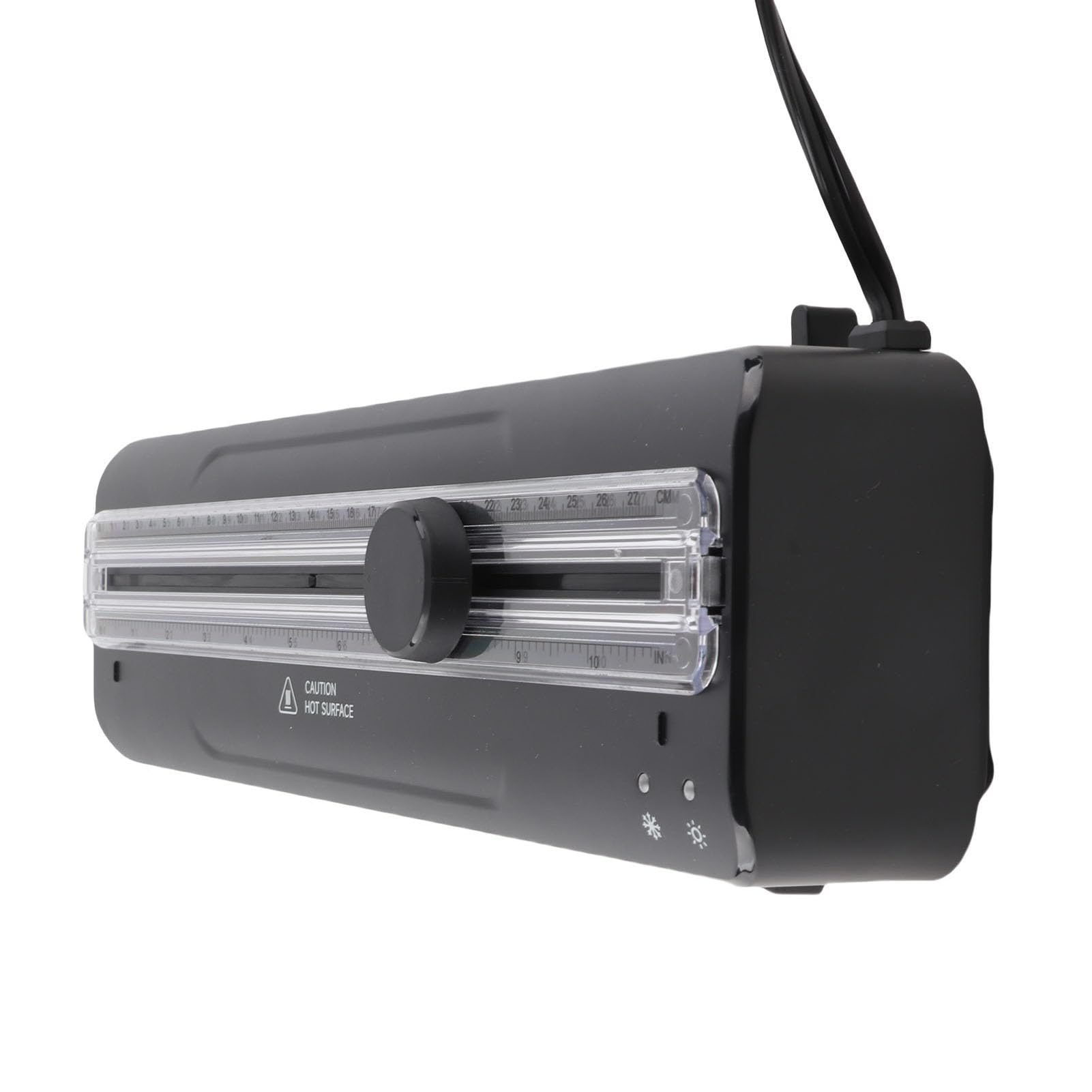 Kompaktowy laminator A4 z obcinaczem skali i kwarcowym drutem grzejnym do zdjęć i dokumentów, prędkość 320 mm na minutę, szerokość wejścia 230 mm, wtyczka EU AC 220–240 V,