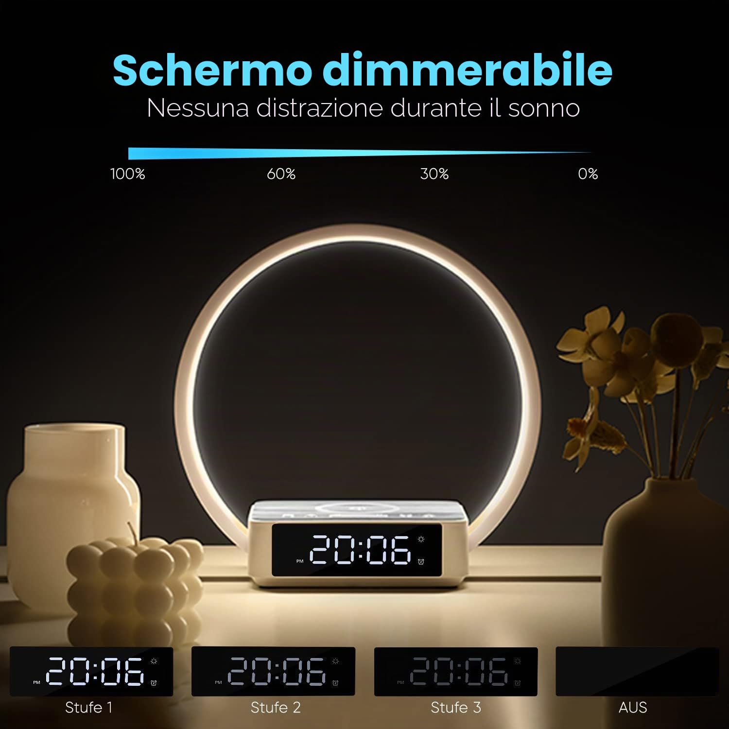 GreHom WILIT Lampada da Comodino con Ricarica Wireless 10W — immagine 16 di 16