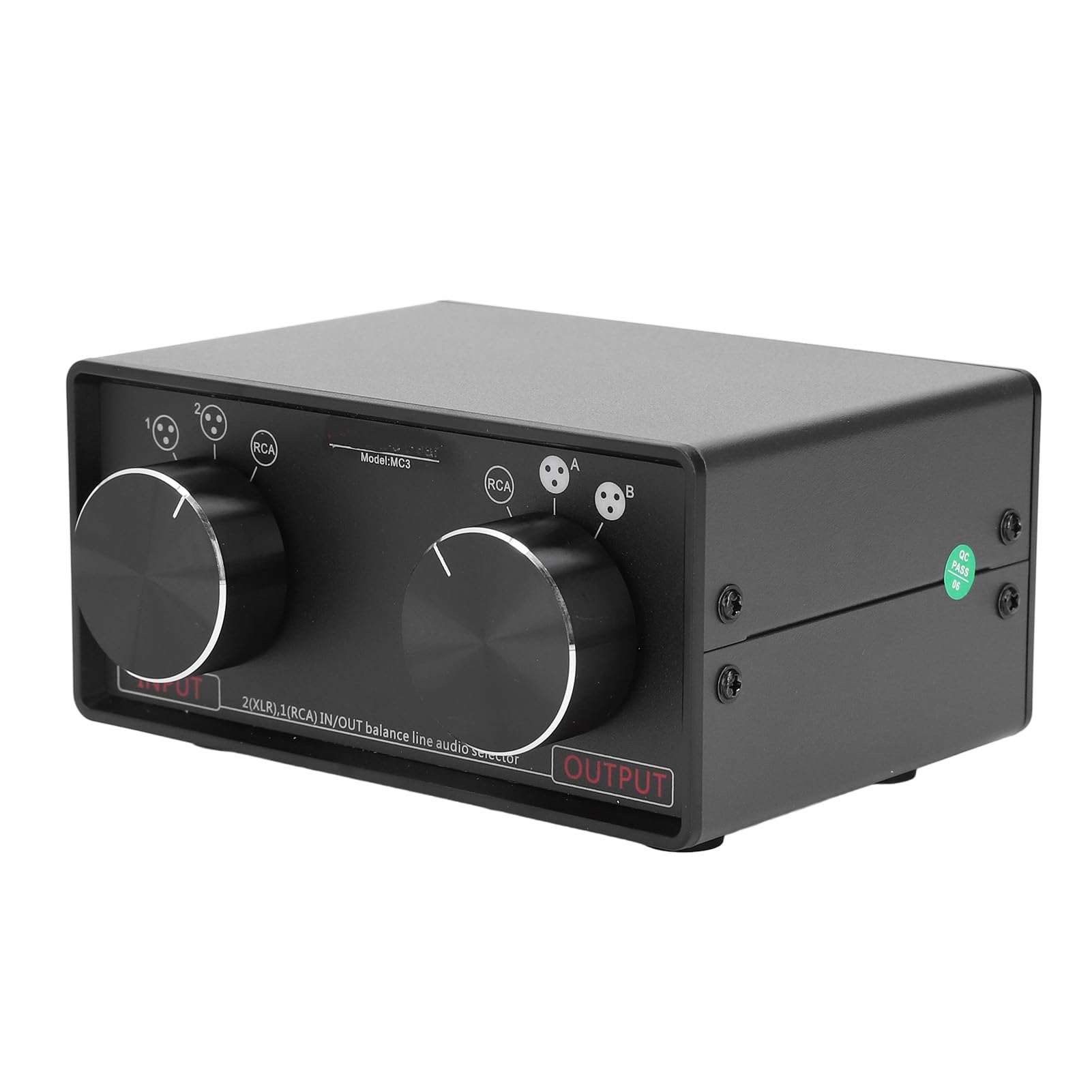 Convertitore Stereo 3 in 3 Uscite, Scatola Commutatore Preamplificatore Passivo per Canale Audio Audio Bidirezionale con Splitter con Porta XLR TSR TS, materiale: Lega di Alluminio