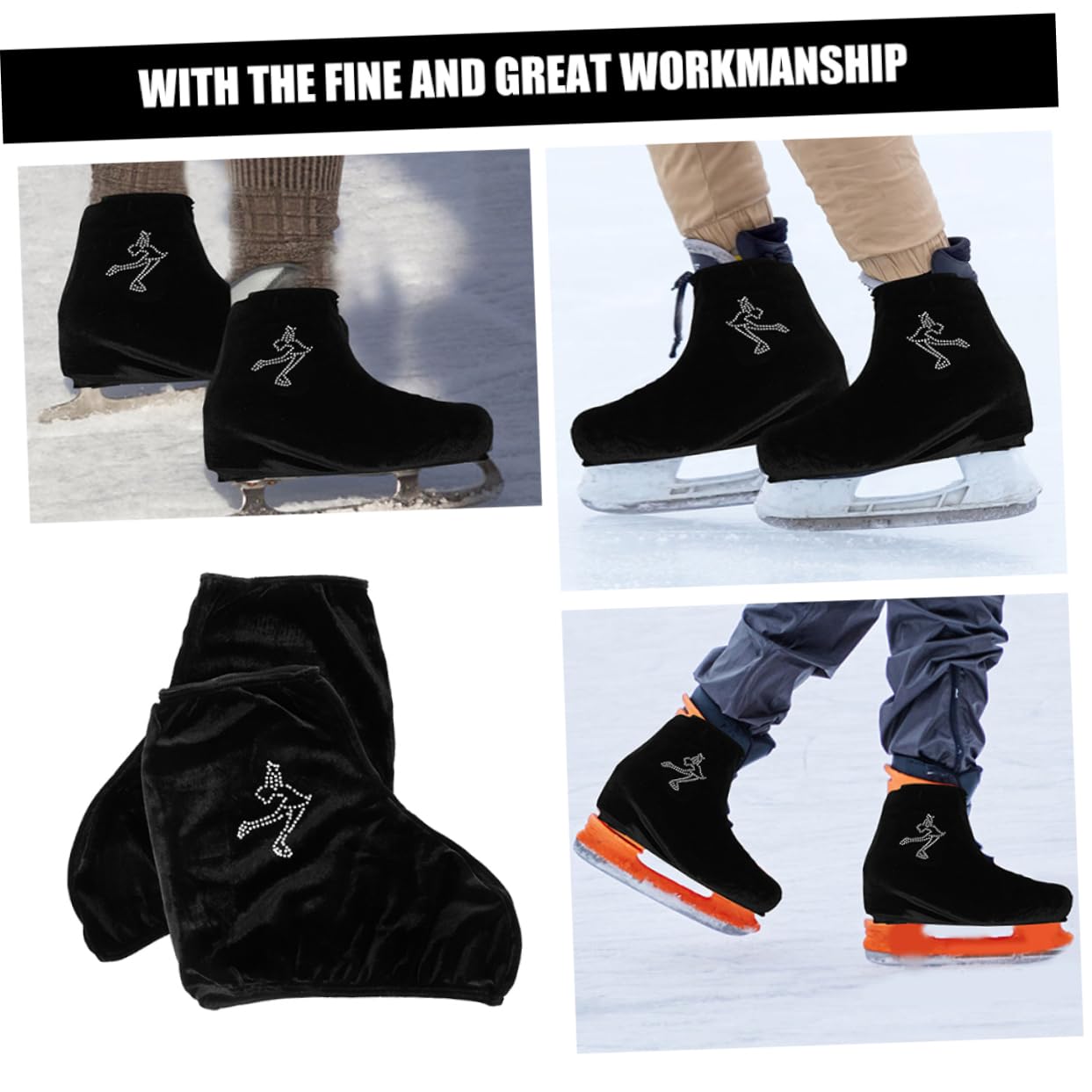 Toyvian Coperture per Ghiaccio Elastiche Protezione per Scarpe Pattinaggio per Hockey e Pattinaggio