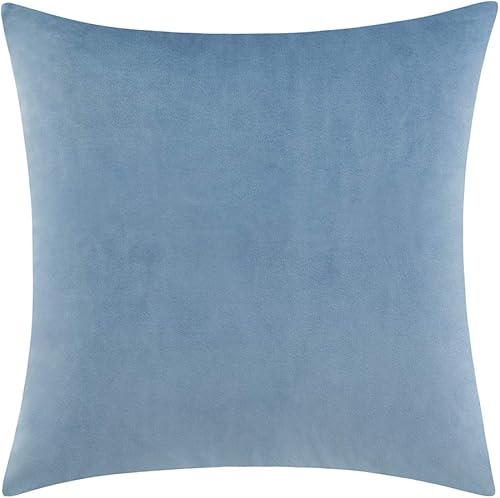 Vista 101 de Juego de 2 fundas de almohada de terciopelo para sofá y cama, 18 x 18 pulgadas, color verde azulado