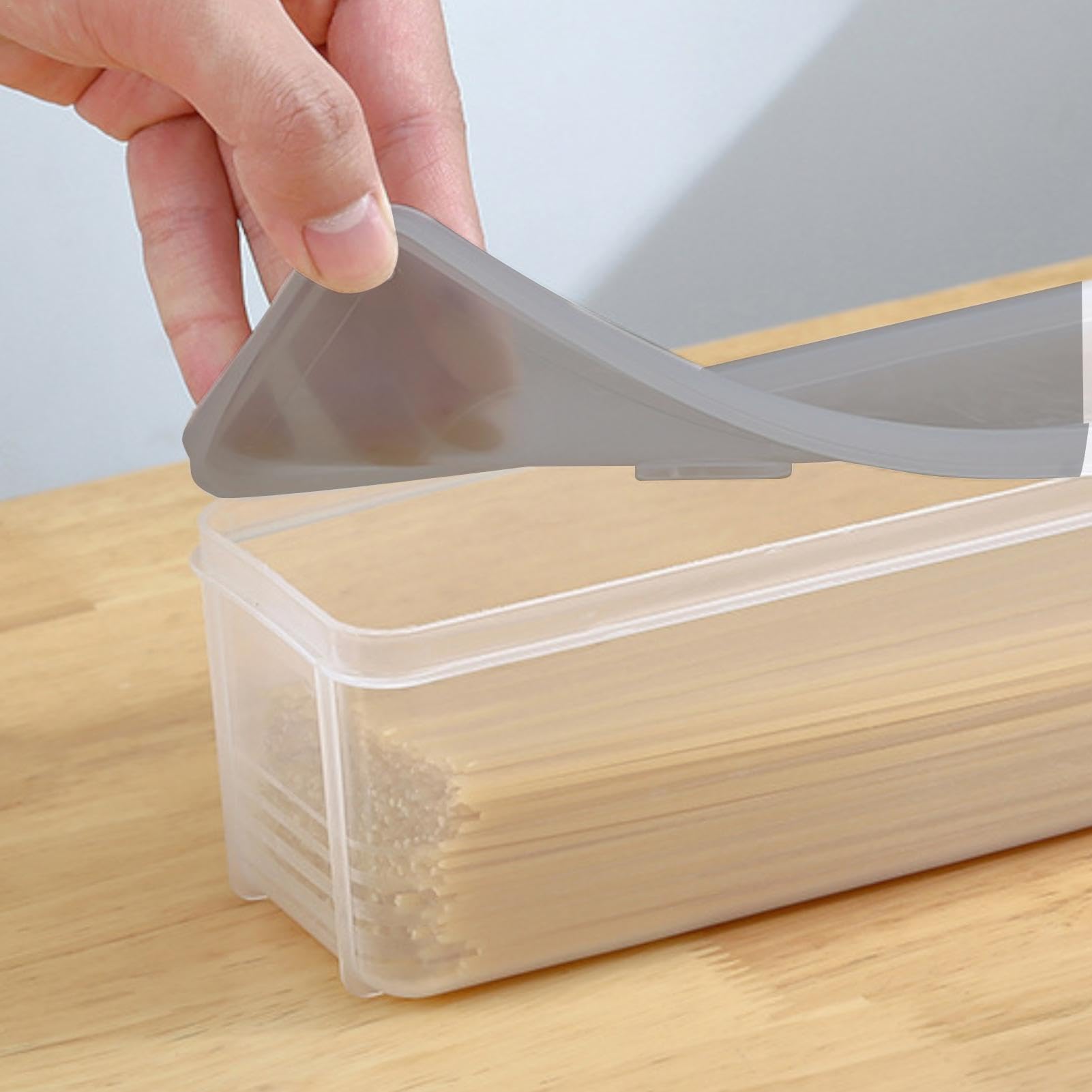 Spaghetti-Nudelbehälter, Lebensmittelqualität, transparent, rechteckig, Nudelbehälter, Kühlschrank-Aufbewahrungsbehälter, Gefrierschrank-Crisper-Boxen für Lasagne, Macaroni, Nudeln, Nudeln