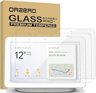 Orzero (2 Pack) For Google Home Hub 7 Inch, Nest Hub Tempered Glass Screen Protector, 9 Hardness HD Anti-Scratch Full-Coverage (2.5D Arc Edges) (Lifetime Replacement)