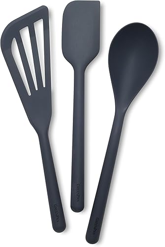 Miniatura 8 de GreenPan Juego de utensilios de cocina de silicona de 5 piezas, cuchara ranurada y sólida, volteador, espátula, batidor, herramientas de cocina Azul