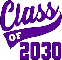 Vista 28 de Graduation Iron On Transfer, Class of 2030 Shirt Decal, HTV Graduate Patch, Pick Size Color (Black)
