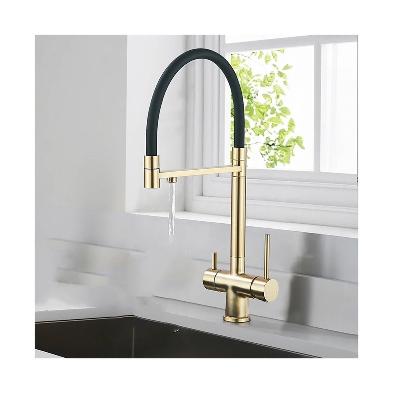 Robinet de cuisine à filtre extractible et rotatif pour eau pure