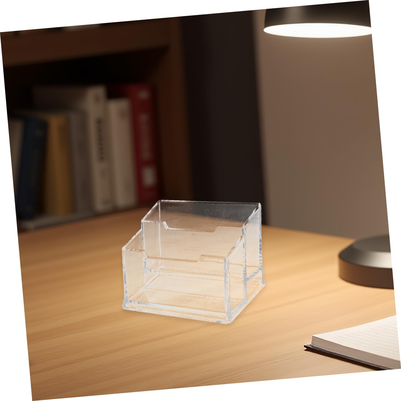 Lurrose 5pezzi Porta Biglietti Da Visita Trasparente Da Scrivania Organizer Per Biglietti Da Visita in Plastica Supporto Per Uffici e Viaggi