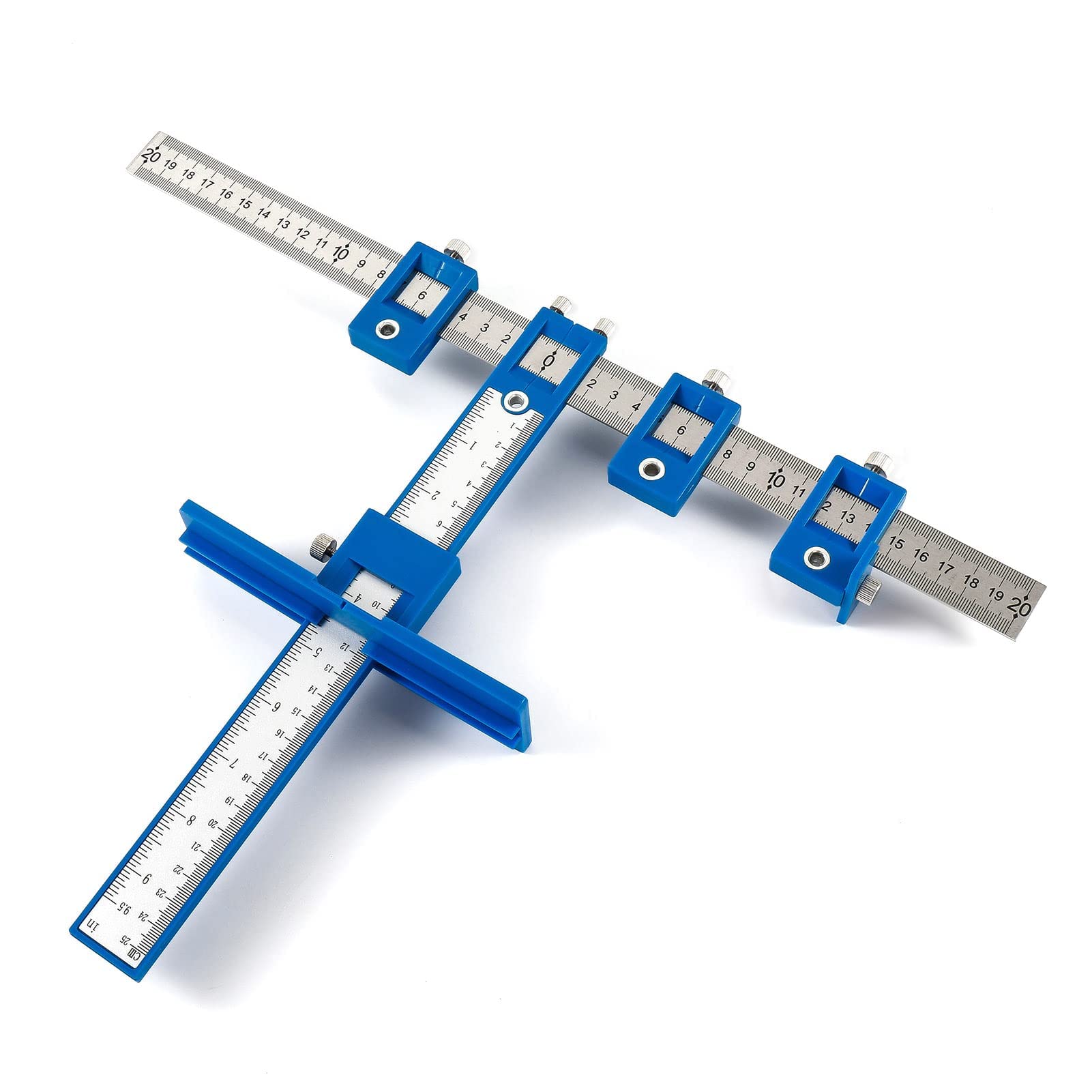 Sunnynest Blue Punch Locator Cabinet Hardware Jig, Adjustable Drill Positioning Ruler & Template For Installing Handles, Knobs And Drawer Pulls On Cabinets, Doors & Furniture (Blue)