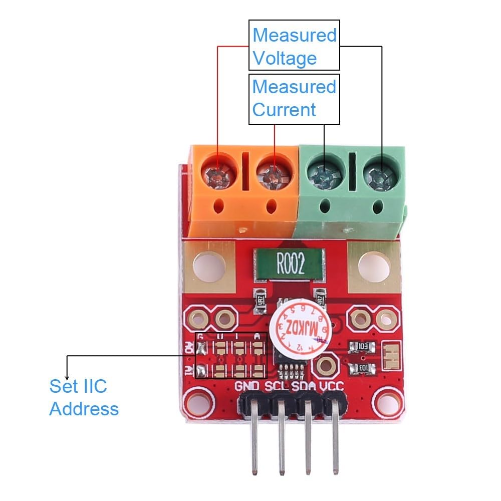Monitor de Corriente Voltaje INA226, Módulo Sensor MonitorizacióN Potencia Iic 0-36V 20A Para Dispositivos Industriales ElectróNicos