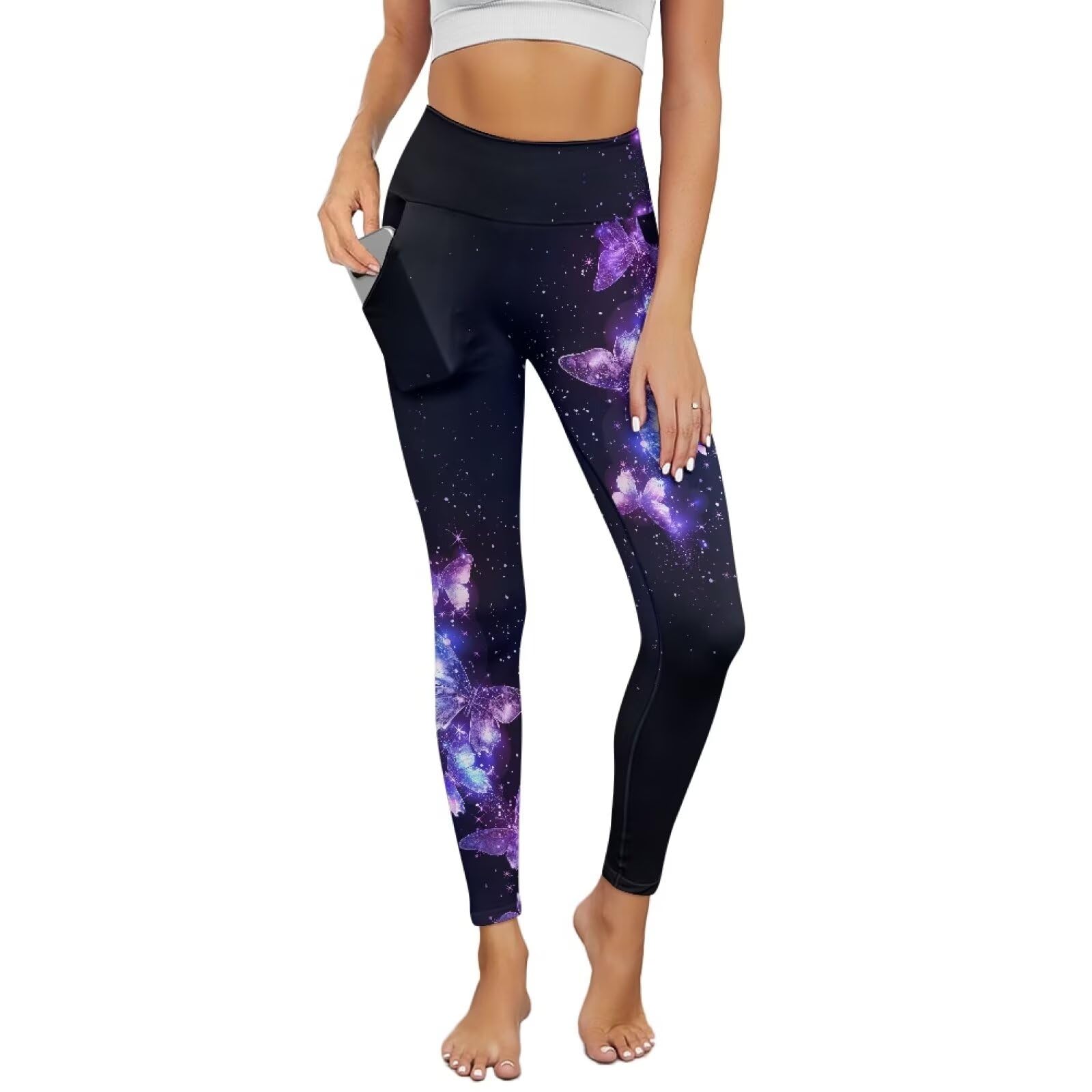 Curugaroo Women’s Yoga Leggings Stretch High Waisted Long Pants Tummy Control Workout Leggings with Pockets for Women