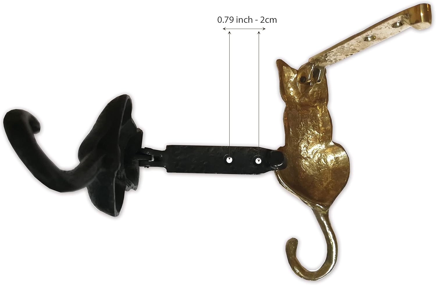 Cat Door Knocker Solid Brass 6.11 inches (Antique Copper)