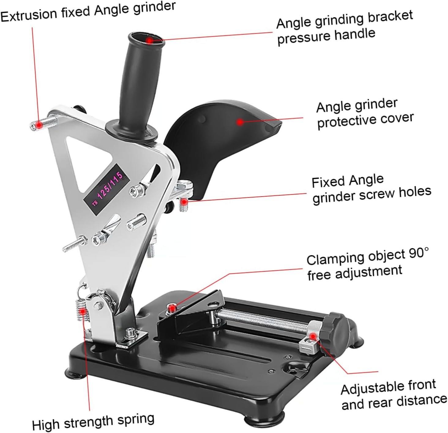 Adjustable Angle Grinder Stand Cutting Machine Bracket Heavy Duty Protective Cover Desktop Support