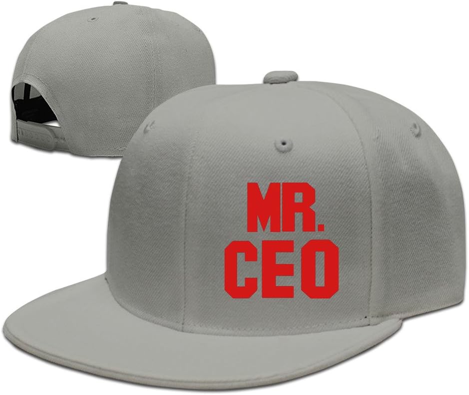 Custom Unisex White Adjustable Cool MR. CEO Snapback Flat Baseball Hat One Size