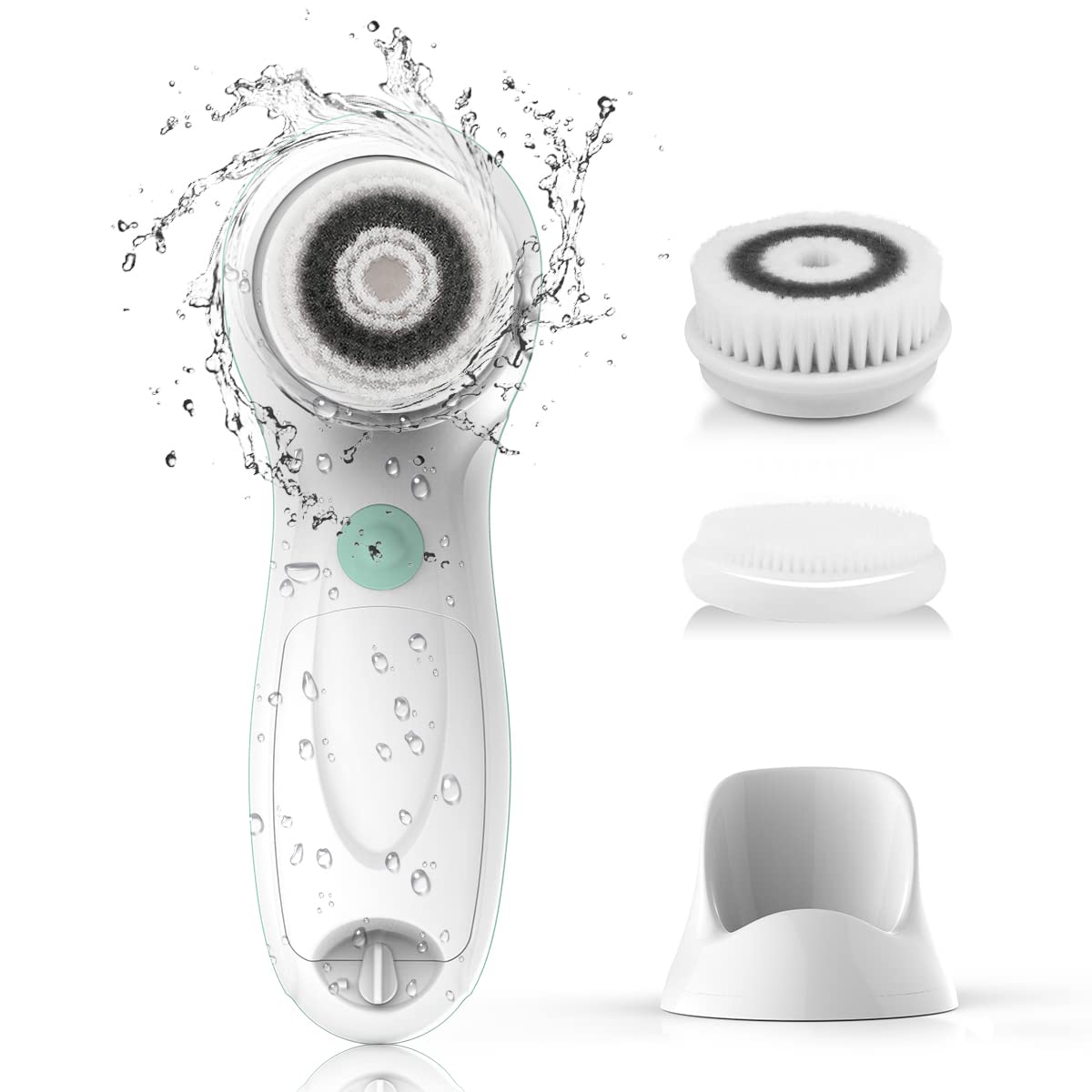 TOUCHBeauty Facial Cleansing Brush Electric, Face Cleansing Brush with Stand, 3 Brush Heads, 2 Speeds, IPX5 Waterproof, Battery-Powered, Suitable for All Skin Types, TB-0759D TOUCHBeauty Facial Cleansing Brush Electric, Face Cleansing Brush with Stand, 3 Brush Heads, 2 Speeds, IPX5 Waterproof, Battery-Powered, Suitable for All Skin Types, TB-0759D