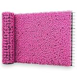 KORAT - Siepe Artificiale in PVC 3x1 MT per Recinzione e Balcone, Schermo Privacy Decorativo con Foglie/Fiori Resistenti UV, Tagliabile e Facile da Installare - Fiori Rosa