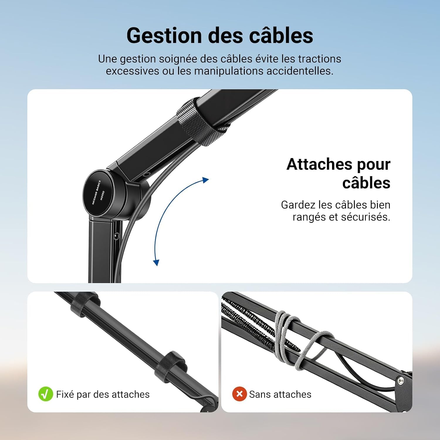 NEEWER BASICS Bras de Microphone Flexible 78cm pour Bureau, MS050