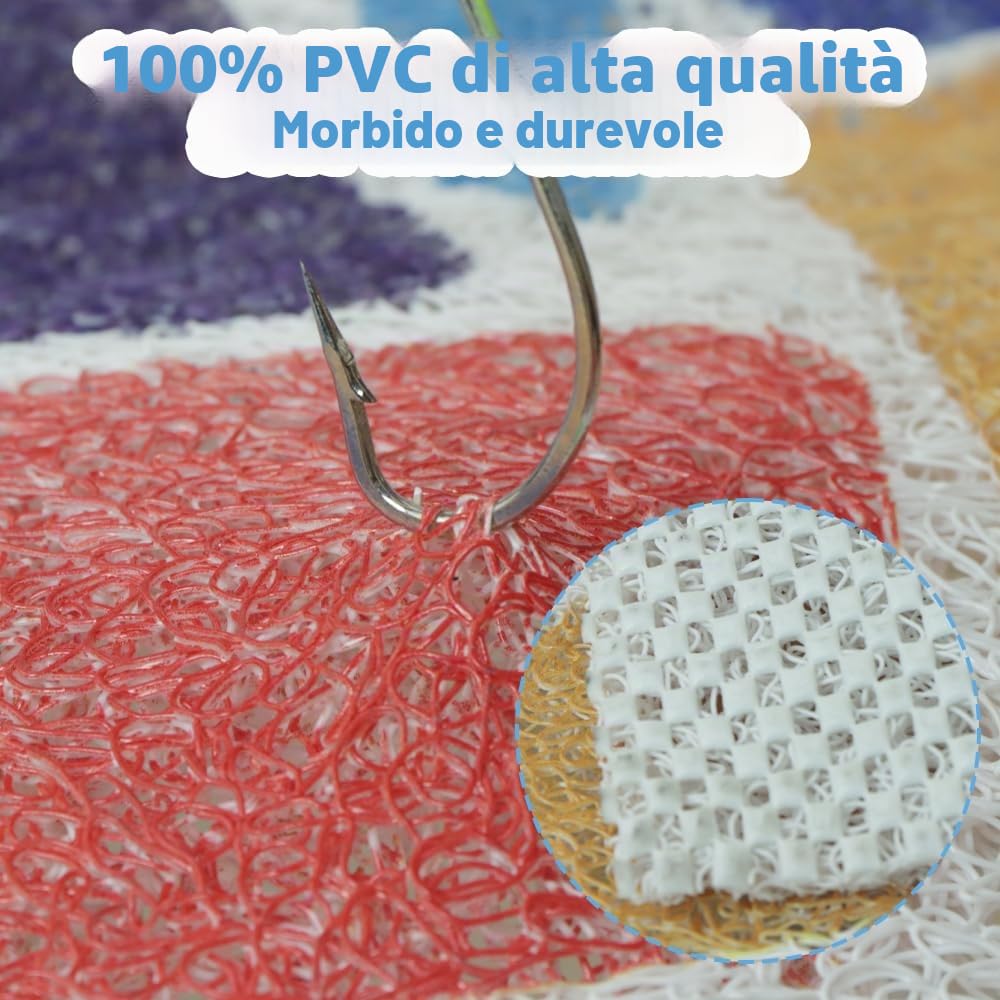 Tappetino da Doccia Antiscivolo 60 x 60 cm, Tappetino Doccia in Luffa Anti Muffa, Tappetino Antiscivolo con Fori di Drenaggio per Box Doccia Bagno Area Umida
