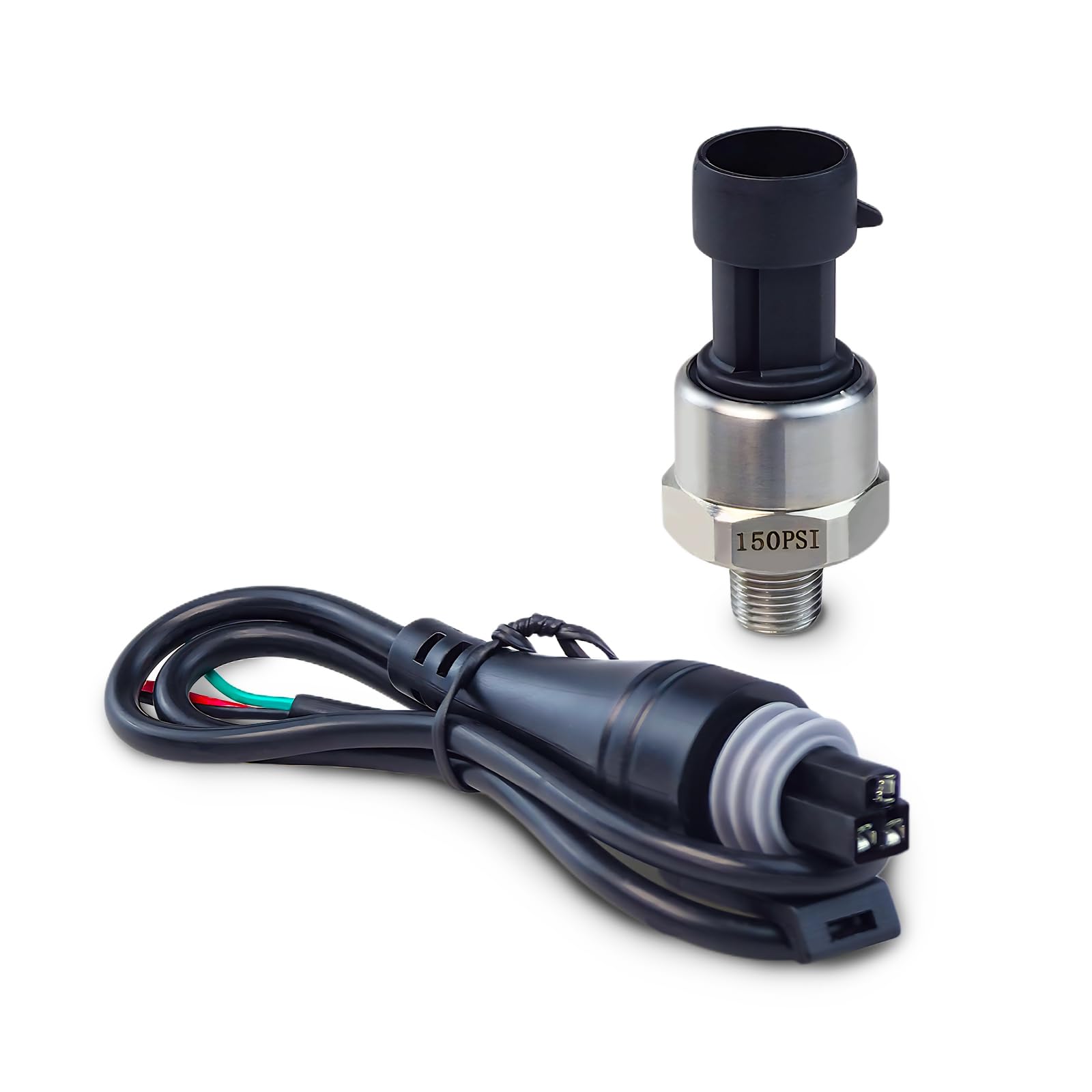 Transmetteur de pression capteur de pression, 0,5-4,5 V 1/8 NPT capteur transducteur pression avec câble, pour réservoir de carburant d'huile réservoir de gaz d'air réservoir(150 PSI)