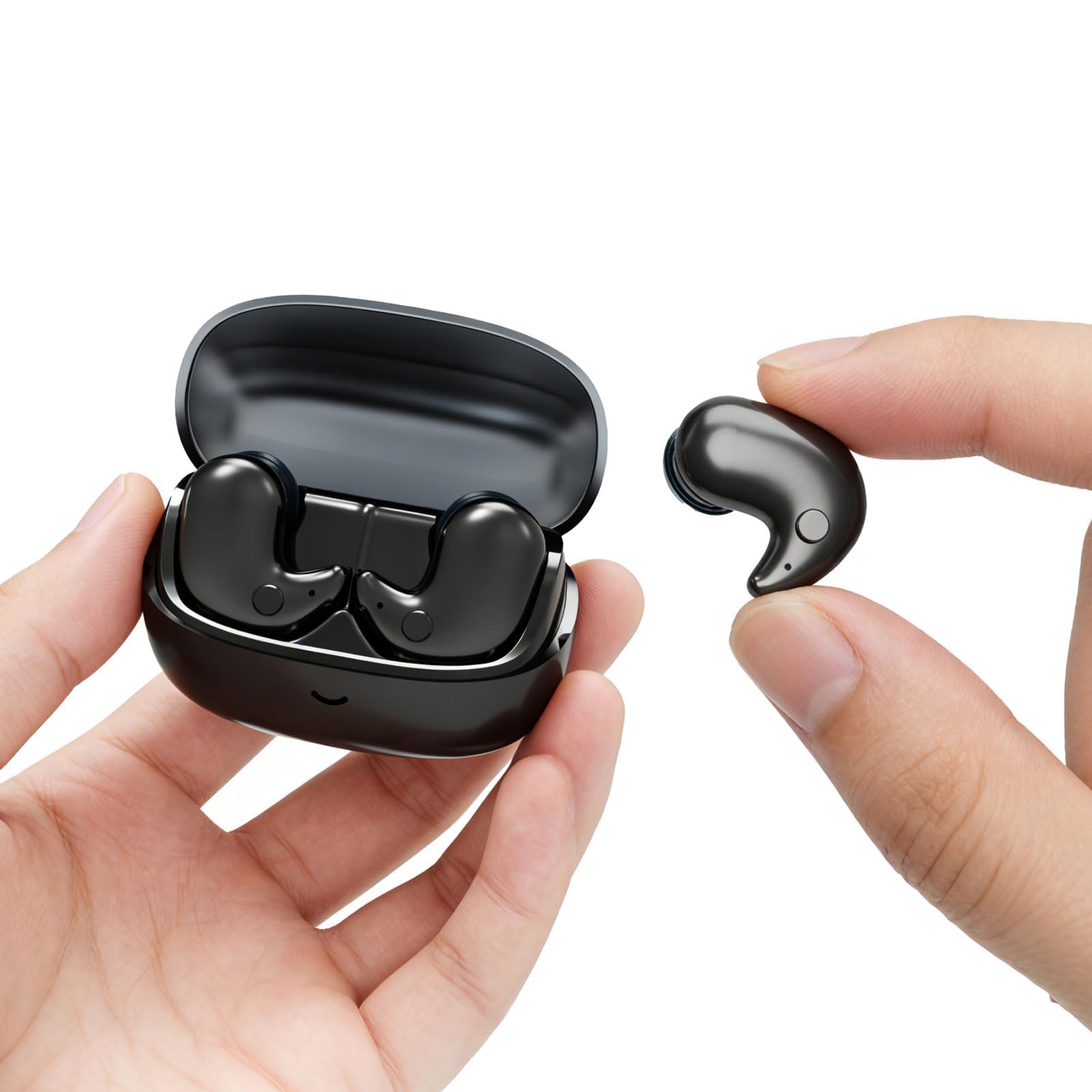 Xmenha Sleep Ear Buds Mini Flat Invisible Earbuds Sleeping Headphones for Side Sleepers, Comfortable Low Profile Small Tiny Discreet Micro Hidden Earbuds Wireless Bluetooth for Work, Small Ear Canals