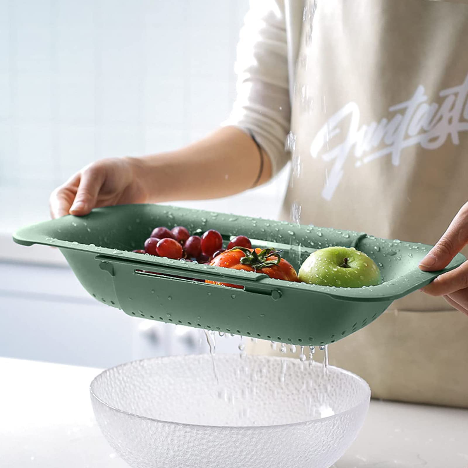 Sölmo Passoire Extensible Vert – Égouttoir D’Évier Pliable Résistant Chaleur – Design Moderne & Gain De Place