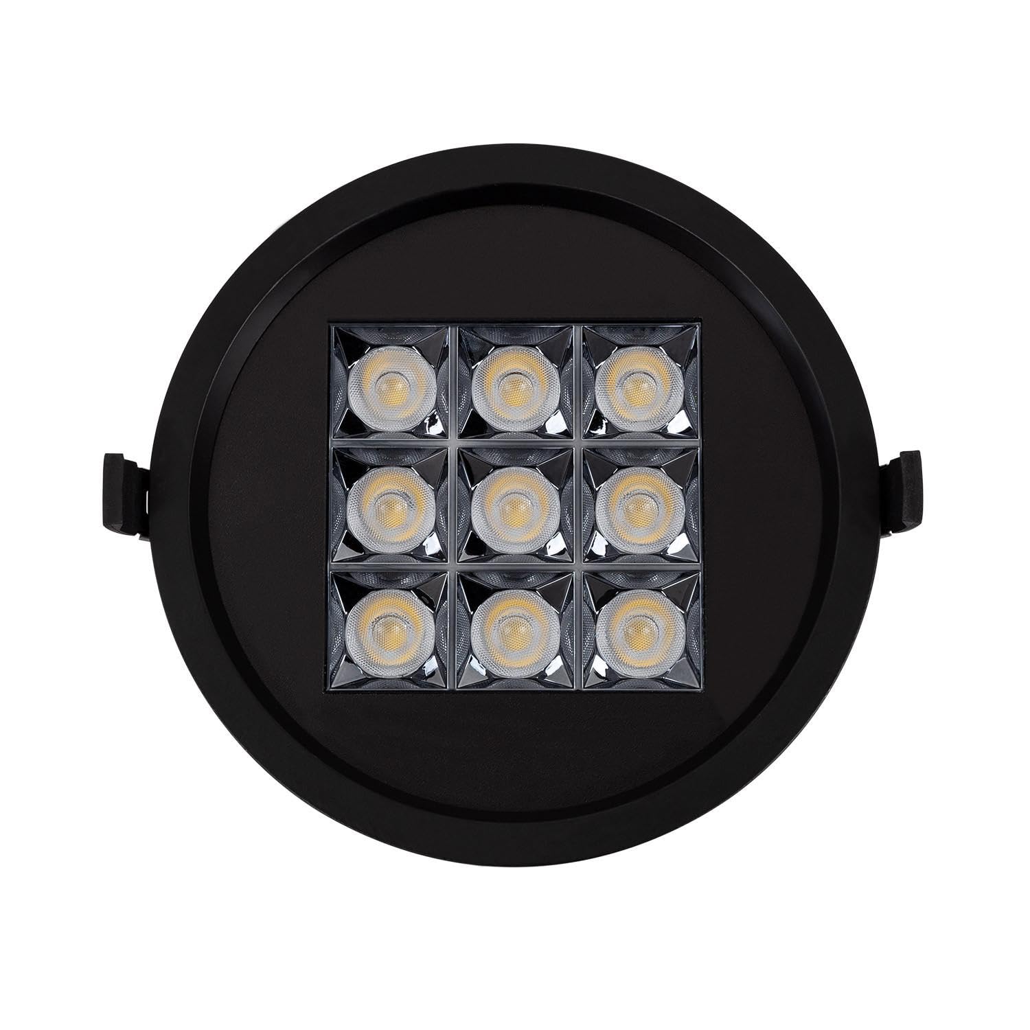 LEDKIA Oczko Downlight LED 30W Okrągła (UGR17) Czarna Średnica Wycięcia Ø 2