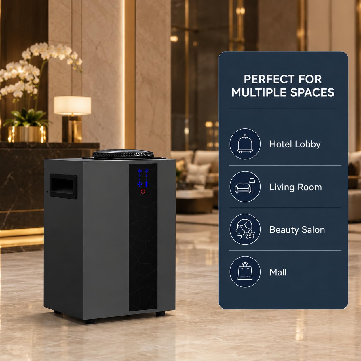 Difusor de aroma de hotel, difusor de aroma HVAC con control inteligente de aplicación Bluetooth para el hogar, la oficina y el centro comercial grande